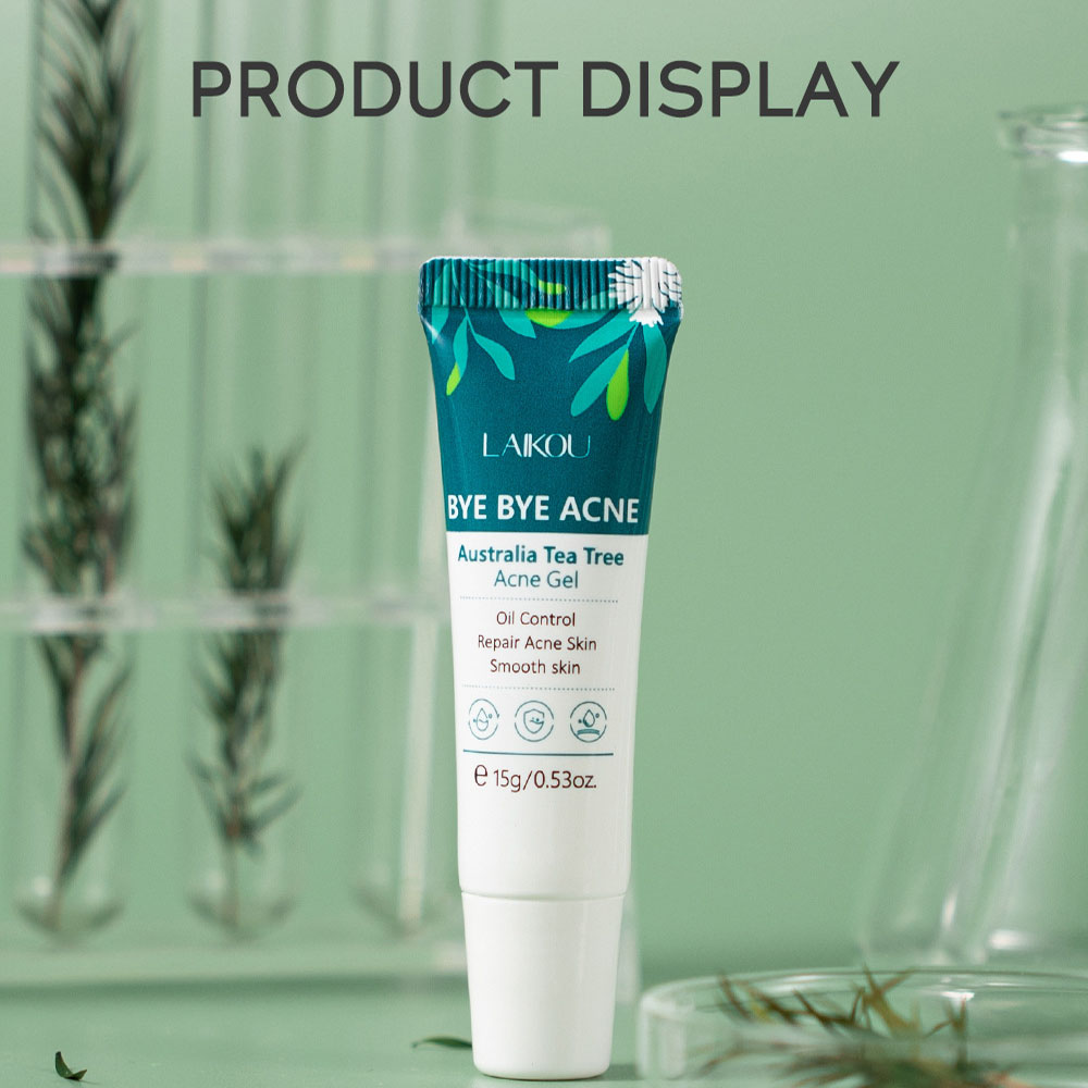 Tea Tree Spot Treatment - LAIKOU เจลทีทรีรักษาสิว 15 กรัม, ทรีทเมนต์ลดสิวสำหรับผิวหน้า, เจลลดรอยสิวควบคุมความมัน,